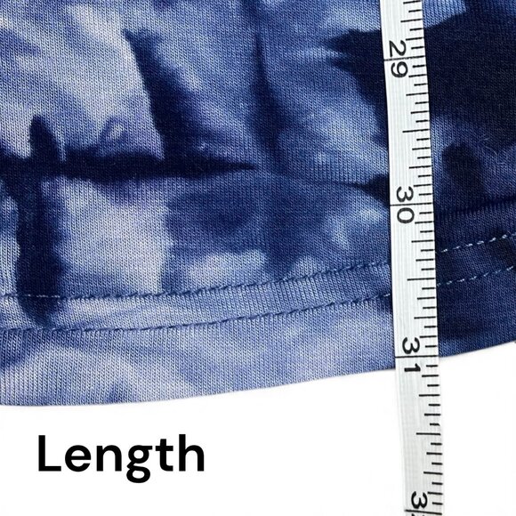 MSBasic Size L Blue Tie Dye Sundress Spaghetti Dress Boho Hippie Flowy Beach - Picture 5 of 8